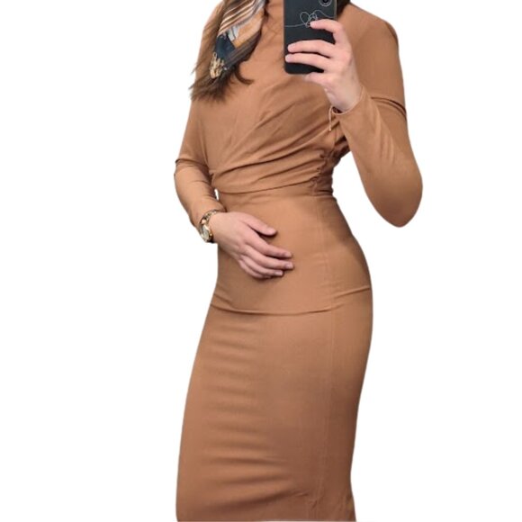 ASOS DESIGN Mauve Twist Front Bodycon Midi Dress – Like New - Picture 5 of 9